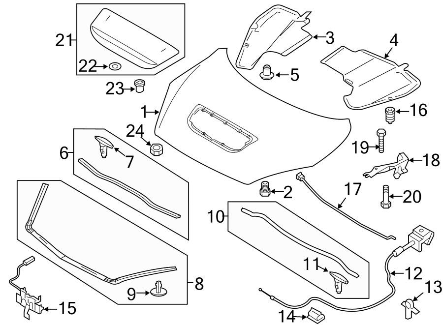 Mazda 3 Hood Insulation Pad Clip. JAPAN BUILT. MEXICO BUILT. W ...