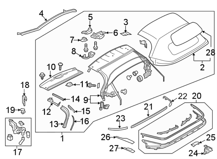 2019 Mazda MX5 Miata Convertible Top Tonneau Cover (Front)  N243R1130