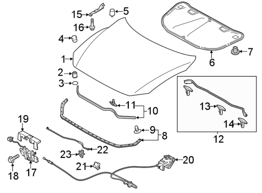 2020 Mazda 6 Hood Seal. COMPONENTS  GBFN56760  Mazda Online Parts