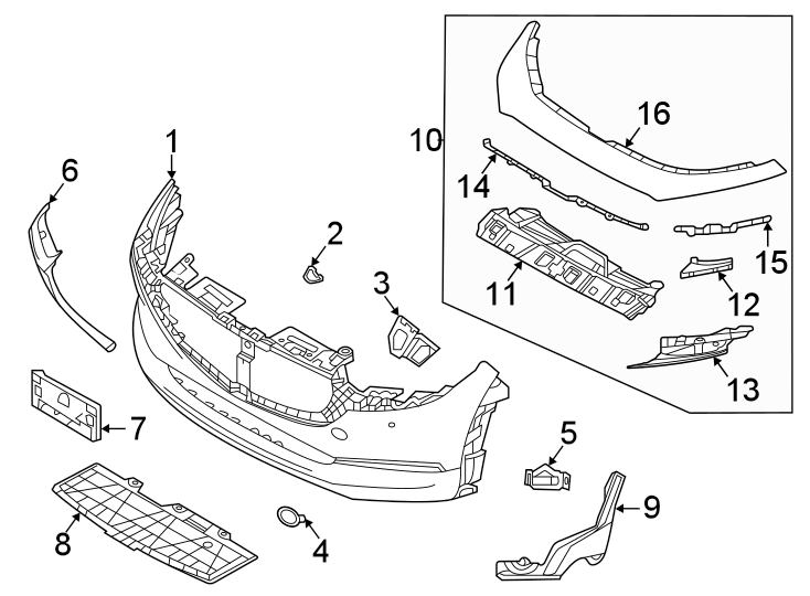 Mazda CX-30 Bumper Trim. Front, Left - DGH9507K0B | Mazda Online Parts ...