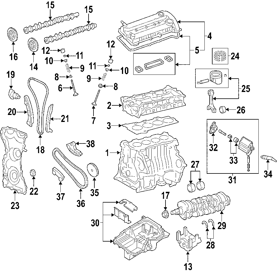 LF0112555 - Mazda Engine Camshaft Follower. Mazda5. BEARINGS | Mazda